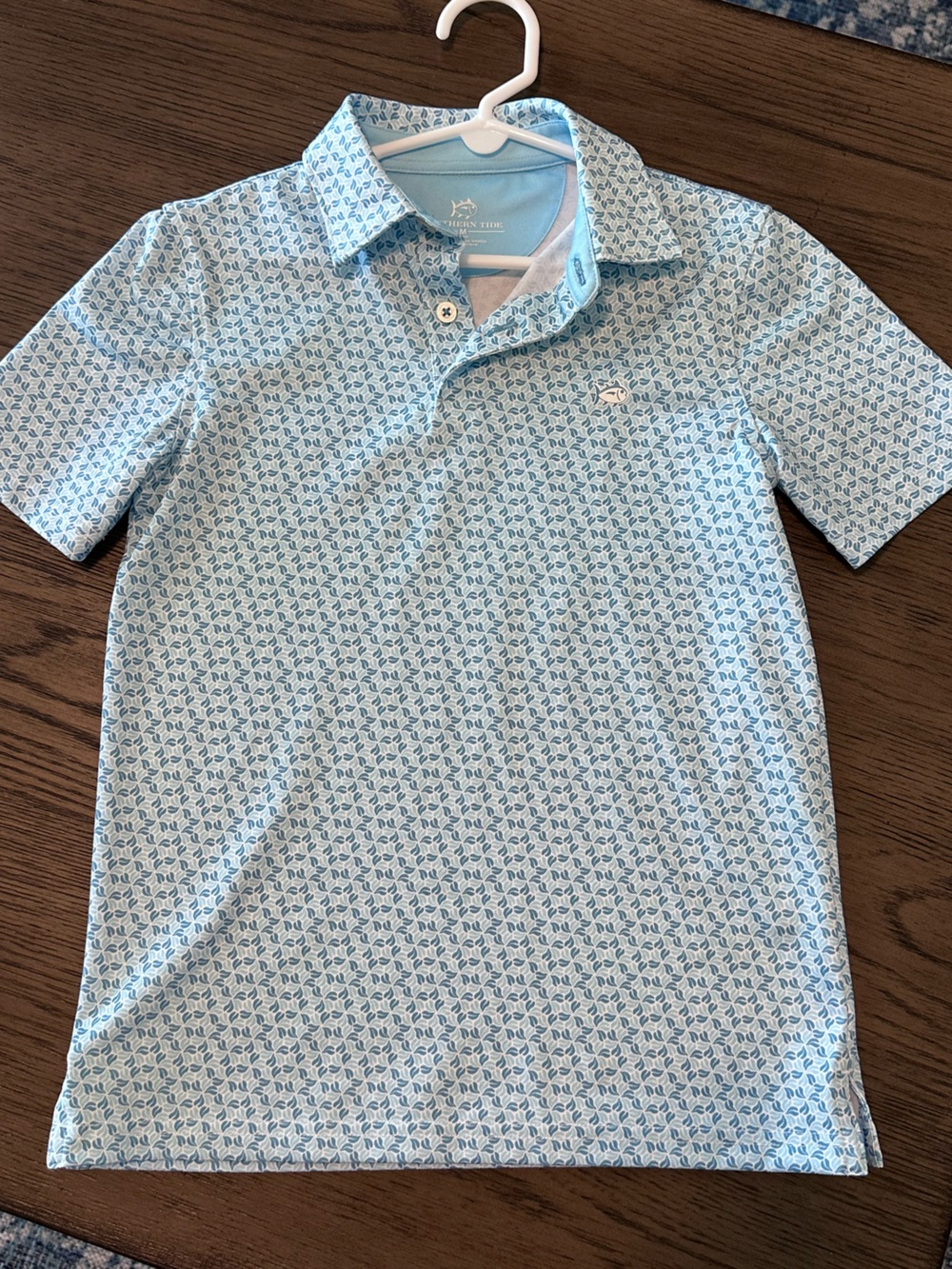 Southern Tide boys Light Blue Patterned Polo